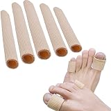 Sumifun 5 PCS Toe Tubes Fabric Toe Sleeves Toe Protectors With Gel Lining Pad (1 PCS Big Size + 4 PCS Small Size)