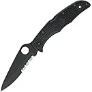 Spyderco Endura 4 Lightweight Combination Edge Knife, Black