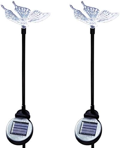 Tricod E2174 Solar Butterfly Garden Stake Color Change Light, Medium, 2-Piece