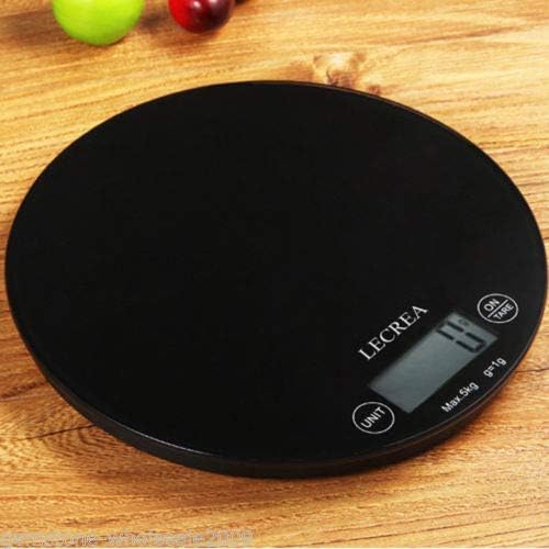Weighstation Heavy Duty Electronic Round Food Scales. Battery powered electronic scales with a graduation of 1g/ 0.1oz. Touch display and LCD display aid simple operation. These scales have a capacity of 5kg/ 11lb.