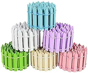 EIIDJFF Decorative Fences Border Fence Wooden Decorations Room Decoration Wooden Fence Mini Garden Barrier Micro Landscape Accessories 526(Color:Blue 100x5cm 1pc)