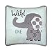 Lambs & Ivy Yoo Hoo Wild One Elephant Decorative Pillow, Blue/Gray