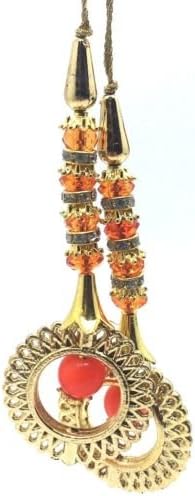 AnemoneMulticolour Fancy Design Tassel Latkan Sari Blouse Bridal Sewing/Trim - ANE-07 (Orange)