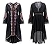 R.Vivimos® Women Cotton Embroidery Loose High Low Long Dresses XX-Large Black