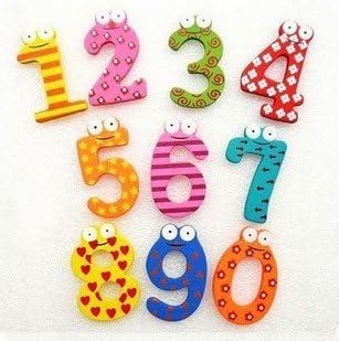 TickRight Wooden Digits Multi Coloured Fridge Magnets Educational Toys - 10 Pieces(Digits)