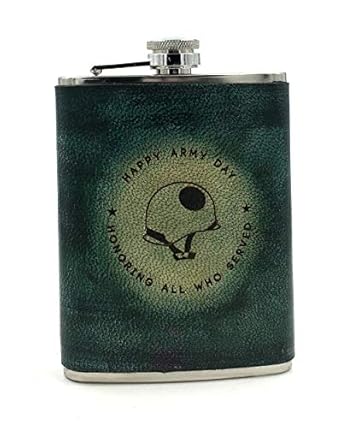 VINAY AND VIJAY 8 Oz Genuine Leather Hip Flasks for Men