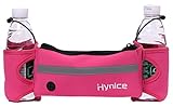  Hydration Running Belt,Hynice Fitness Runners waist pack with water bottle holder ,Cellphone Zipper Pockets for iPhone 6 6plus S7 S6 Fit Men Women (Rose)