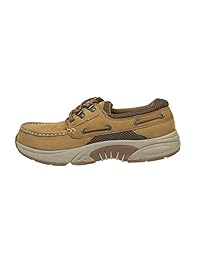 Zapatillas de barco para hombre Shark Atlantic, piel y comodidad premium, color marrón cobre, tamaño 8 a 13