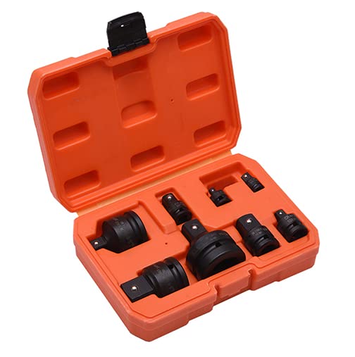 HARDEN 537028, 8Pcs Adapter Impact Socket Set Sizes 1/4, 3/8, 1/2, 3/4, 1"