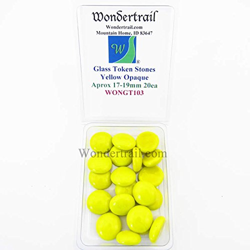 Yellow Opaque Glass Tokens 17-19mm Aprox 23/32in Pack of 20 Wondertrail