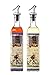 Oil and Vinegar Dispensers - Salad Dressing Cruets – Set of 2 Glass Bottles with Lever Release Pourer - European Design - 17-Ounce