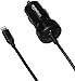 Amazon Basics Coiled Cable Lightning Car Charger - 5V 12W - 1.5 Foot, Black, 5-PACK