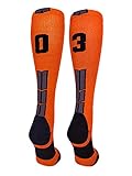 MadSportsStuff Player Id Jersey Number Socks Over The Calf Length Orange and Black