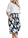Happy Sailed Women Summer Floral Print Short Sleeve Casual Midi Dresses with Pocket