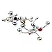 12 Pcs Double Jeweled CZ Crystal Belly Button Navel Rings Body Jewelry Piercing 316L Surgical Steel14G 7/16
