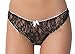 Cruiize 3 Pack Womens Splice Sexy Lace Crotchless G-String Panty black M