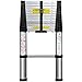 Telescoping Ladder 12.5 FT Extension Telescopic Ladders - Lightweight Aluminum Portable Best for Multi-Use in Home Attic & RV Work Expandable Retractable - Foldable with One Button Collapsible Folding