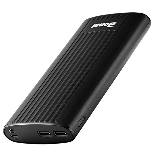 Bonai Power Bank Stripe 20,000mAh Portable Charger External Backup Battery Pack with Dual Ports & Flashlight for iPhone 6 7 Plus/iPad/Samsung S7 8 and Other Phone & Tablet/Nintendo Switch ZTE - Black