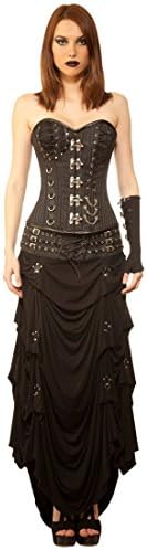 The Violet Vixen Lady Gothic Crush Steel Boned Corset Dress, Plus Sizes