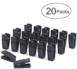 CoolYeah Black Slim-line Set of Hanger Clips Finger Clips (Pack of 20)
