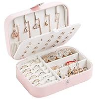 gofh Earring Ring Jewelry Display Storage Box Case Organizer Flannel Tray Holder Gift, 6.5x4.5x2.2In(Pink)