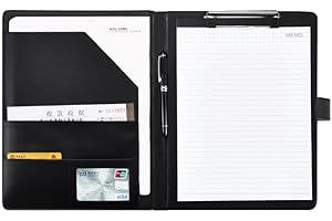 Padfolio Clipboard Folder, A4 Size PU Leather Portfolio Organizer with Cover for A4 Letter Size Notepad, Resume, Writing Pad