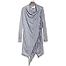 Merryfun Women's Tassels Hem Cloak Blouses Poncho Shirt Gray M