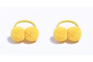 BOENBE LOVED Baby Hair Ties for Girls, Soft Hair Bands Small Ball Ponytail Holders Pom Pom Hair Accessories for Baby Infants Toddlers Little Girls (yellow)