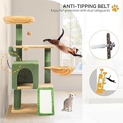 YITAHOME 44.5in Tall Cactus Cat Tree Tower with