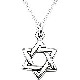 KEVIN N ANNA Sterling Silver Star of David Charm - Faith Charm Necklace, 18"