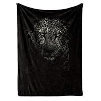 SimbaDeco Tapestry Wildlife Water-Color Leopard Painting Deer Wall Hanging Flower and Bird Pattern Tapestries Wall Decor Panther Deer Horns Nature Inspired Wall Art for Bedroom 59x84 Inch Black