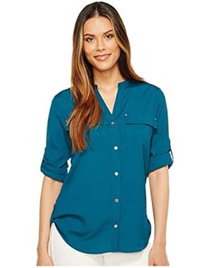 Calvin Klein Womens Crew Neck Roll Sleeve