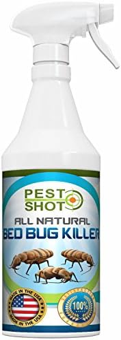 Pest Shot All Natural Bed Bug Killer Child and Pet Safe - Organic Bug Spray for Getting Rid of Bed Bugs and Eggs On Contact - Eco-Friendly, Fast Acting, Highly Effective - Home or On-The-Go Use
