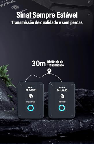 VEDO Sistema Sem Fio 2.4GHz 24bit/48KHz Lossless, Baixa Latência 10.8/4.5ms, Alcance 30m, Monitor IEM para Shows, Tx/Rx com Bateria, Múltiplos Rx, Silêncio e Volume, para Músicos e Professores
