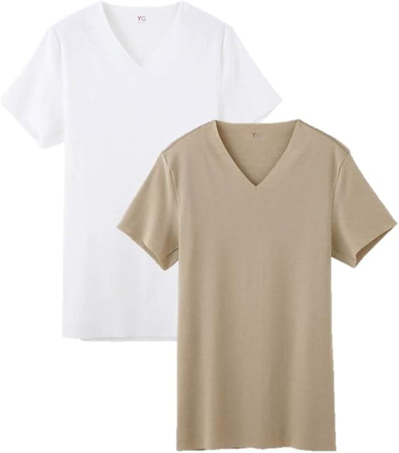 Amazon グンゼ Yg ｖネックｔシャツ ３枚セット カットオフ Yv1515 ホワイト L Tシャツ カットソー 通販