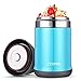 ZTXPRO Insulated Lunch Container Food Jar Hot & Cold Stainless Steel Vacuum Box with Handle 16 oz Leak Proof Design Food Storage Bento Lunch Box for Picnic Office Outdoors - Blue