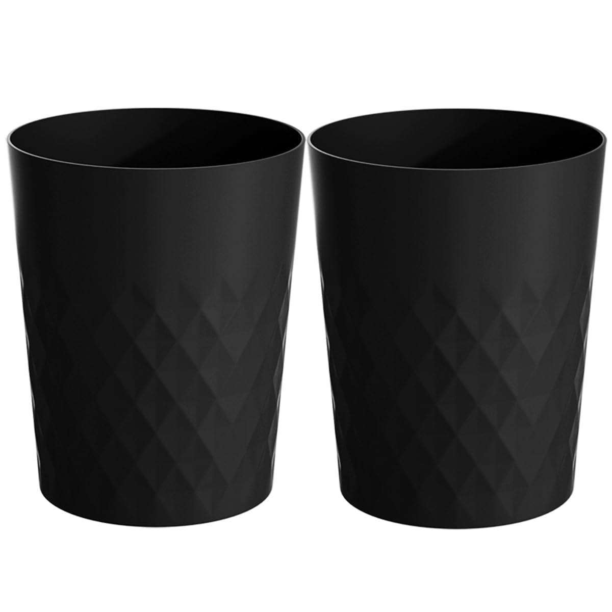 Photo 1 of HOLTPHILI 2 Pack Small Trash Can 1.8 Gallon Bathroom Garbage Can Waste Basket Recycling Bin for Dorms Bedrooms Offices Kitchens, Black