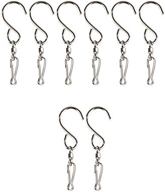DECORY Swivel Hooks S Shaped Wind Spinner Hooks Stainless Steel Swivel Clips (Pack of 8)