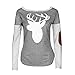 LUNIWEI Women Women Long Sleeve Deer Printed Shirt Casual Blouse Loose Tops T Shirt