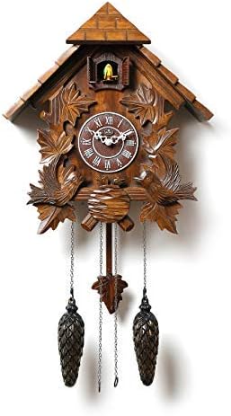 HORO Hut Shape Wooden Cuckoo Clock (Brown, 29 X14 X40 Cm)