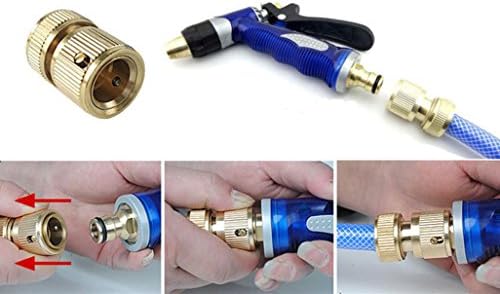 High Pressure Power Washer Connector, KOOZIMO Durable Brass Threaded Water Pipe Sprayers Connector Tube Snap Fitting