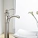 BWE Vessel Sink Faucet Brushed Nickel Waterfall Single Hole Commercial Bathroom Sink Faucets & Parts Supply Hose Single Handle Bath Lavatory Vanity Sink Mixer Tap