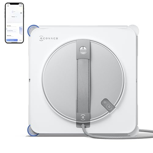 ECOVACS WINBOT W2 PRO Robot limpiacristales, pulverizador de agua de 3 boquillas, sistema de protección de 10 niveles, planificación de ruta Win-SLAM 4.0, sistema de escalada constante, detección de bordes, control de aplicaciones