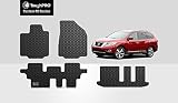 TOUGHPRO Floor Mat Accessories 1st + 2nd + 3rd Row Compatible with Nissan Pathfinder - All Weather - Heavy Duty - (Made in USA) - Black Rubber - 2013, 2014, 2015, 2016, 2017, 2018, 2019, 2020