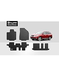 Juego de alfombrillas para suelo Nissan Pathfinder + 3ª Fila   Todos los climas   Trabajo pesado   Goma negra   2013   2017