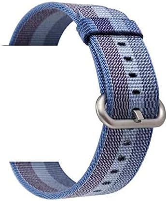 Jewh Nylon Strap Samsung Gear - Sport S2 S3 Classic Frontier - Watch Band Pebble Time Steel -Watch Band huami amazfit bip - Colorful Nylon Strap (Tahoe Blue) (22mm)