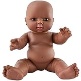 HiPlay African American Baby Doll, Lifelike Silicone Vinyl Naked Boys/Girls, Newborn Baby Dolls for Kids Toys/Nursing Practice/Teaching/Photography - Size & Gender Selectable (12
