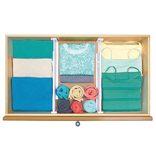 mDesign Adjustable, Expandable Drawer Organizer/Divider Foam Ends