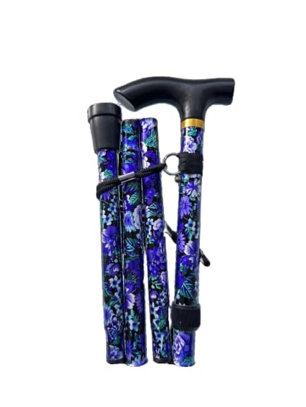 Floral Folding Walking Stick: Stylish Support for On-the-Go Mobility