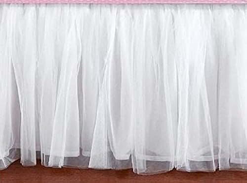Amazon.com: Twin Size 16 Inch Drop White Tulle Bed Skirt ...